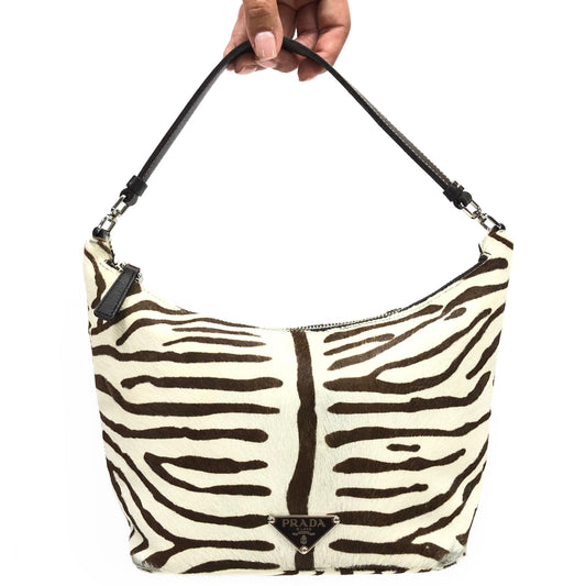 PRADA CALF HAIR SHOULDER BAG