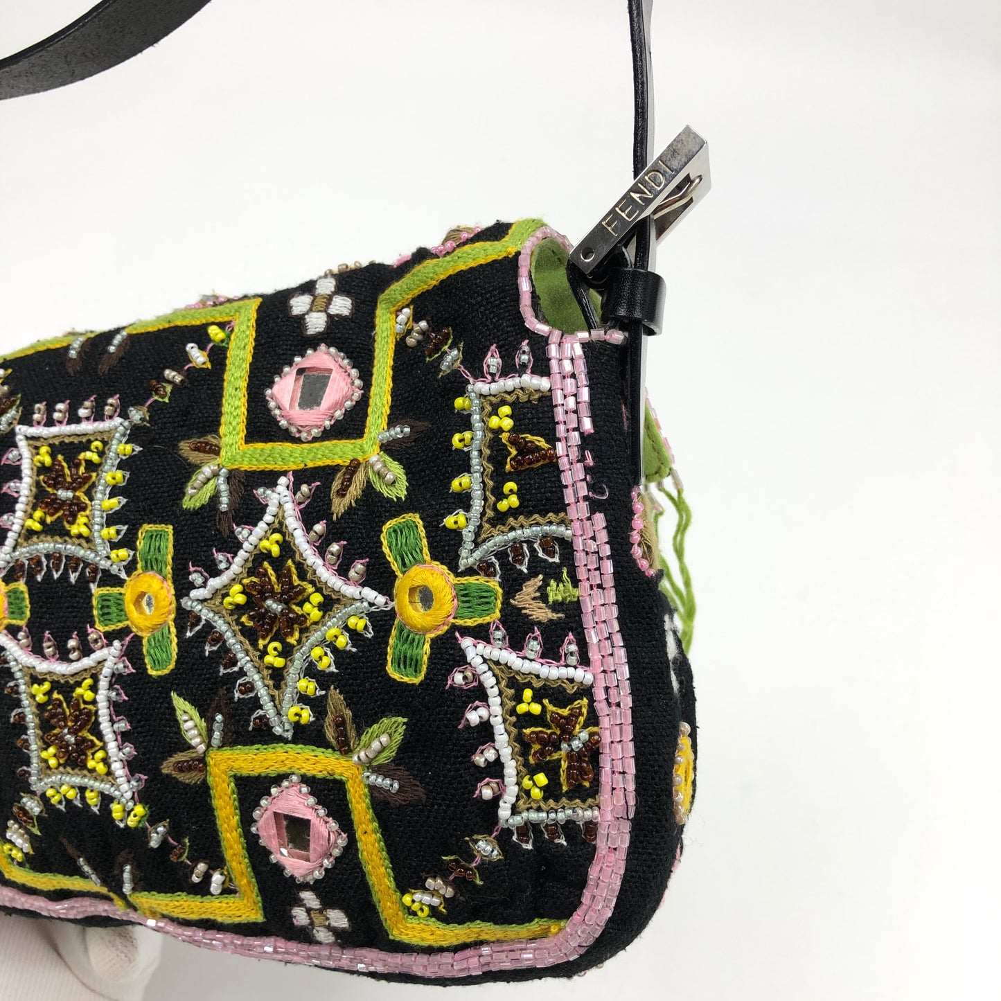 FENDI BEADED BAGUETTE SHOULDER BAG