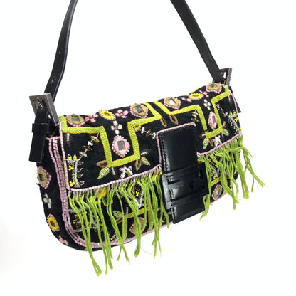 FENDI BEADED BAGUETTE SHOULDER BAG