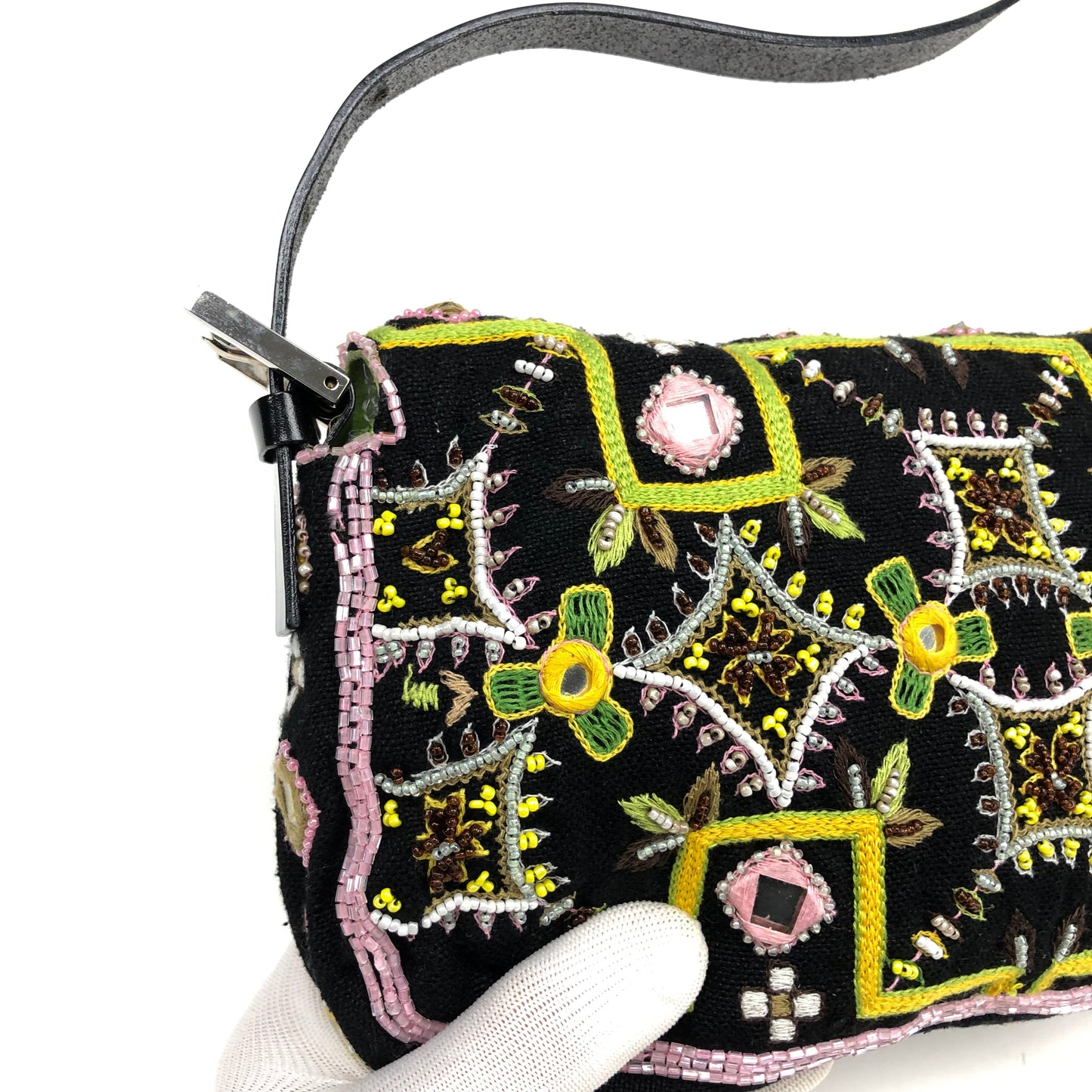 FENDI BEADED BAGUETTE SHOULDER BAG